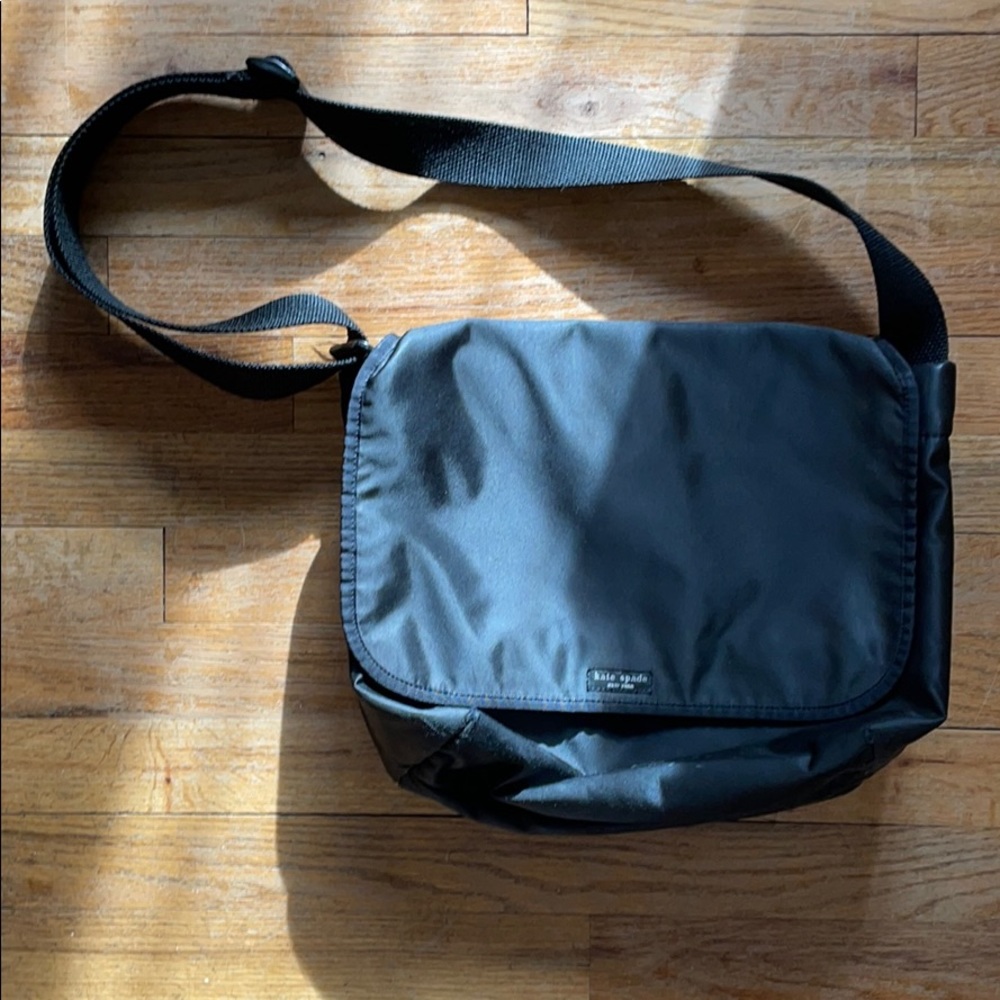 Kate spade black nylon messenger bag